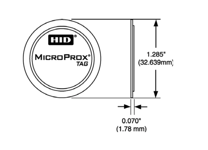 HID 1391 MicroProx Adhesive Proximity Tag - Programmed