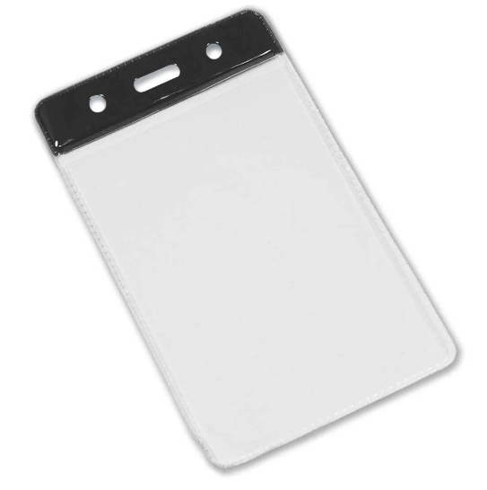 Clear Flexible Vinyl Wallets With Coloured Top - Pack of 100
