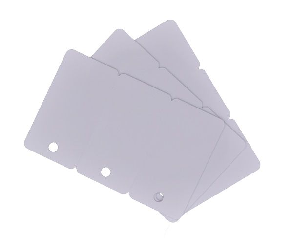 Blank White 3 Up Key Tags, 760 Micron, CR80, Printable - Pack of 500