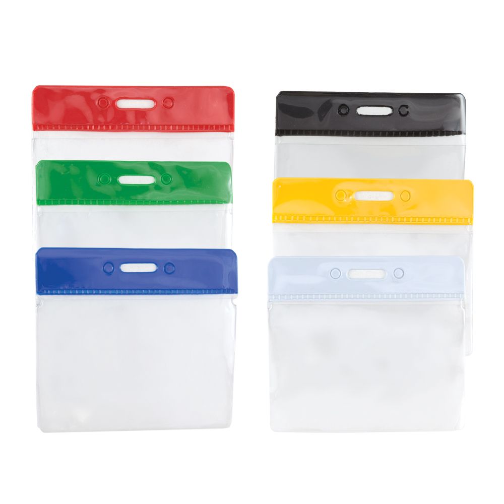Clear Flexible Vinyl Wallets With Coloured Top - Pack of 100