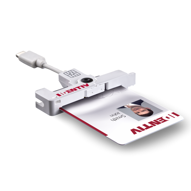 Identiv uTrust SmartFold SCR3500 C Type C USB Smart Card Reader - Right Facing