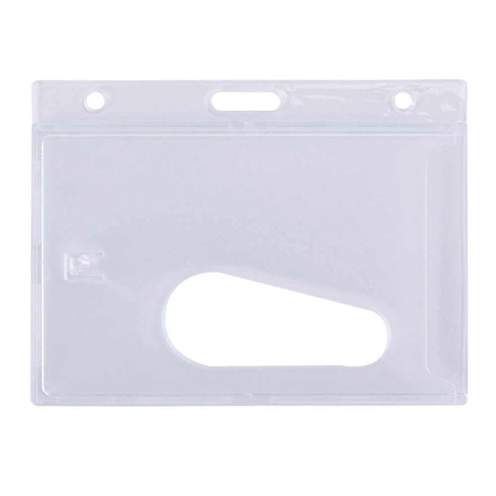 Enclosed Rigid Clear Badge Holder with Thumb Slot