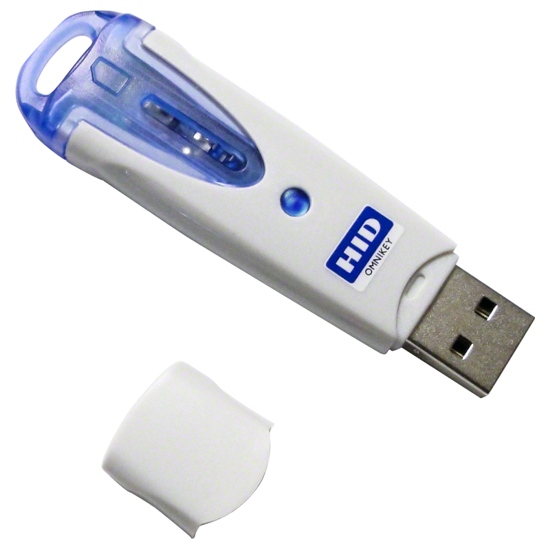 HID Omnikey 6121 Mobile SIM Size USB Contact Smart Card Reader - R61210320-2 (Front)