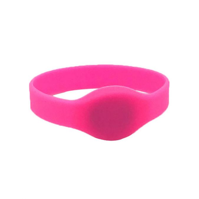 MIFARE Classic EV1 1K 13.56MHz RFID Silicone Wristband - Oval Head - Pink