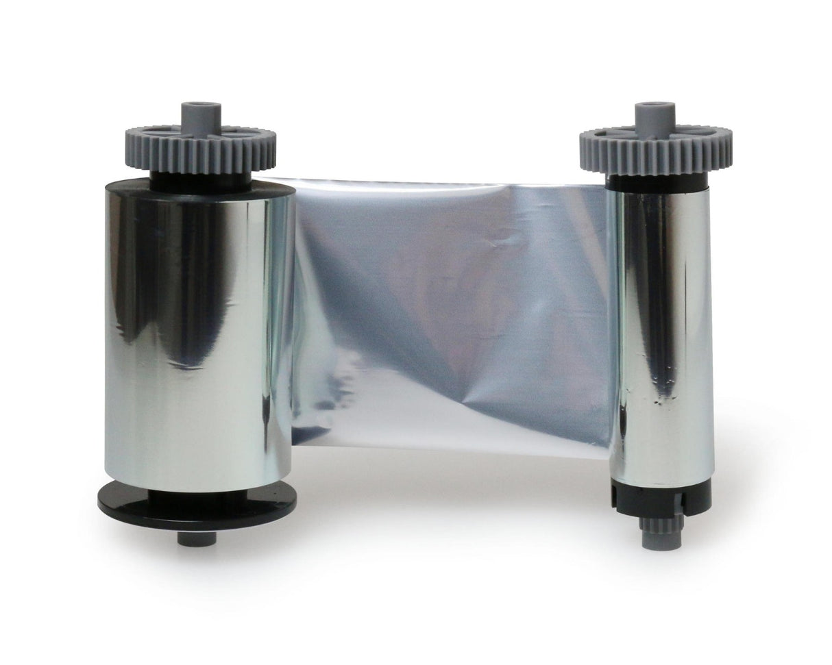 IDP Smart 659373 Monochrome Metallic Silver Printer Ribbon & Cleaning Roller - 1200 Prints