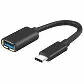 USB Adaptor - USB A to USB C - Black, Plastic - 0.2m Cable