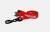 VISITOR Pre-Printed Breakaway Lanyards - Plastic J Clip - Pack of 100