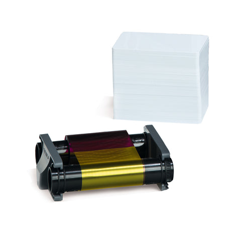 Evolis CBGP0001C Badgy 100/200 Colour Ribbon + PVC Cards Kit - 100 Prints 