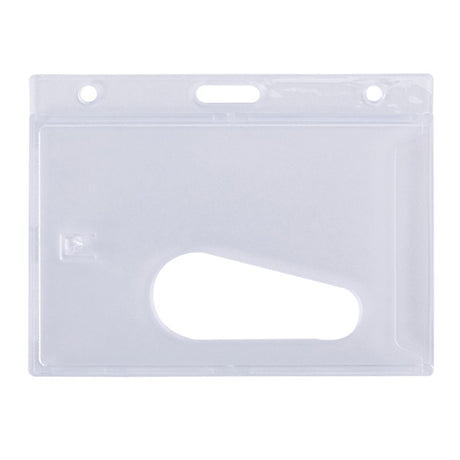 Enclosed Rigid Clear Badge Holder with Thumb Slot