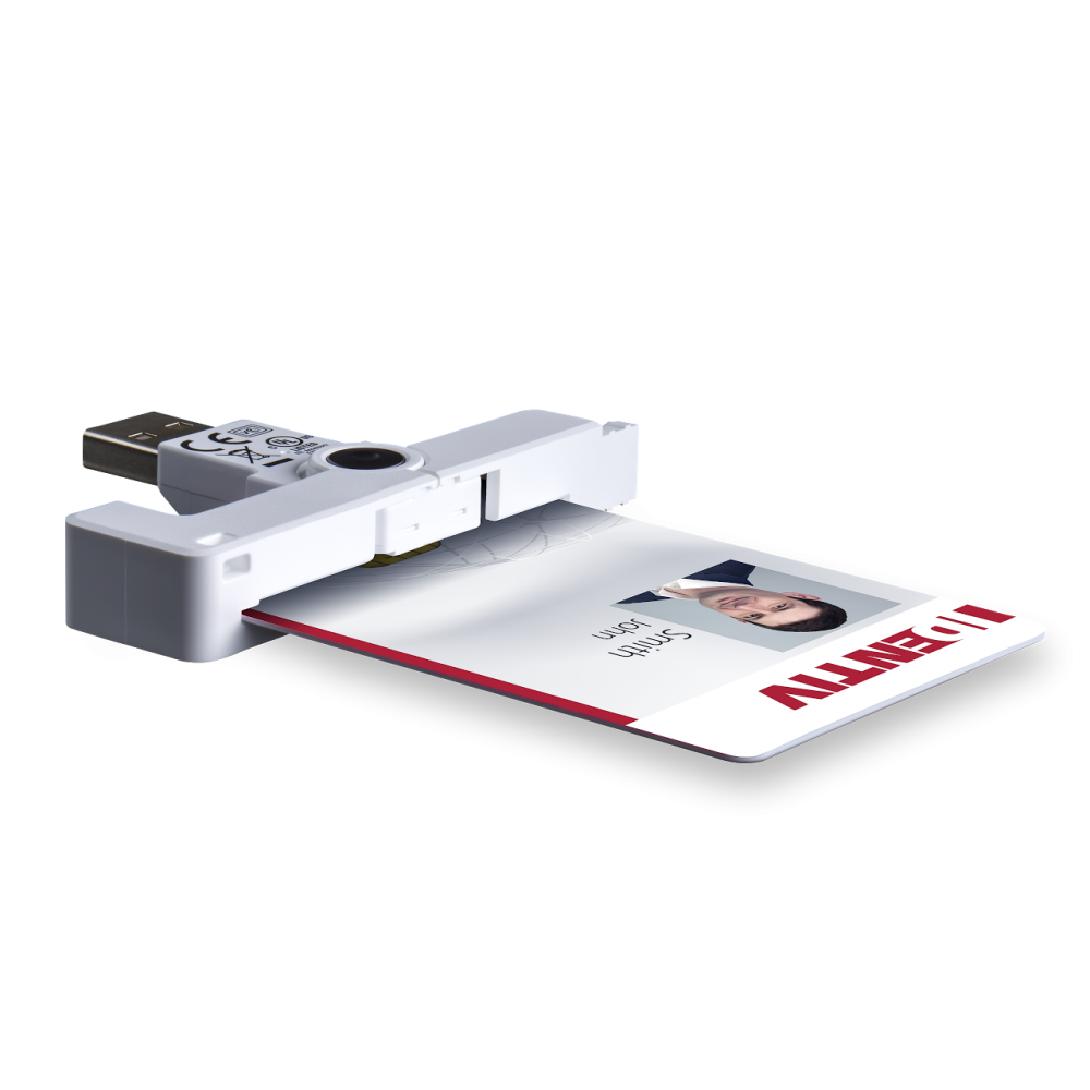 Identiv uTrust SmartFold SCR3500 A Type A USB Smart Card Reader - Right Facing View