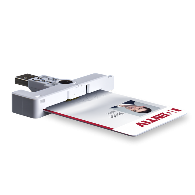 Identiv uTrust SmartFold SCR3500 A Type A USB Smart Card Reader - Right Facing View