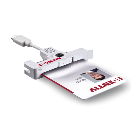 Identiv uTrust SmartFold SCR3500 B Type B USB Smart Card Reader - Right Facing