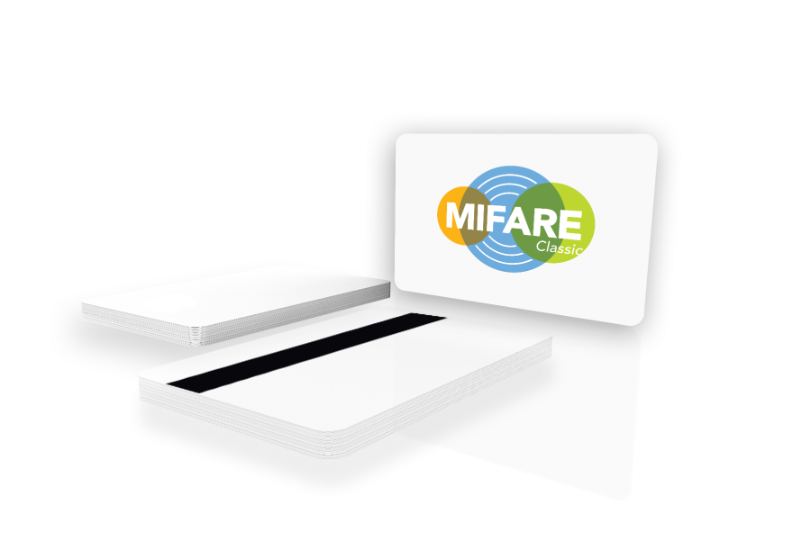 NXP MIFARE Classic EV1 1K Blank White PVC Cards with HiCo Mag Stripe (4000oe)