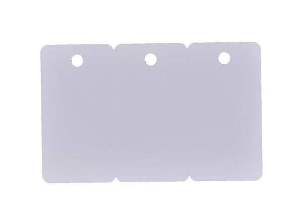 Blank White 3 Up Key Tags, 760 Micron, CR80, Printable - Pack of 500
